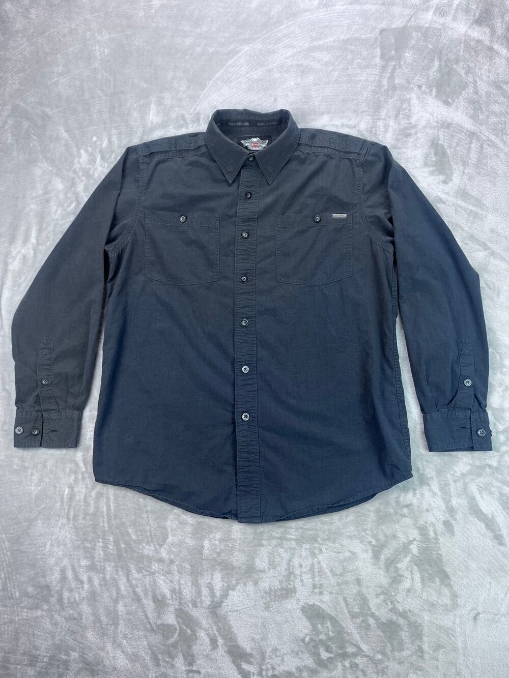Vintage 2011 Harley-Davidson MotorClothes Gray Button Shirt Medium